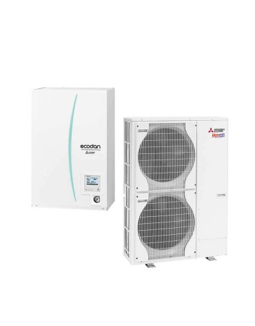 термопомпа aer apa Mitsubishi Electric Zubadan ECODAN PUHZ-SHW112VHA / ERSC-VM2D 11.2 kW, cu incalzitor de rezerva integrat 2 kW, pentru Отопление и охлаждане, Гаранция 60 месеца