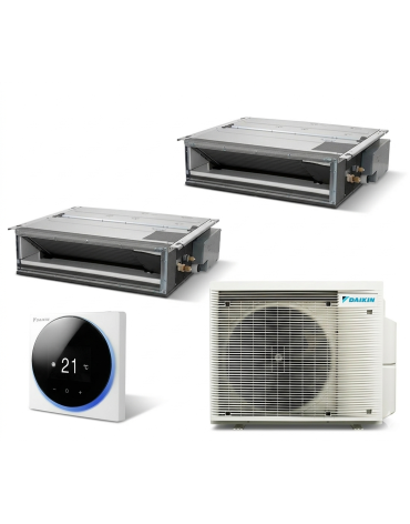 мултисплит климатик Daikin Duct cu две тела вътрешни de 9000 BTU, 2xFDXM25A-2MXM50A, 5 години Гаранция, дистанционно MADOKA включена