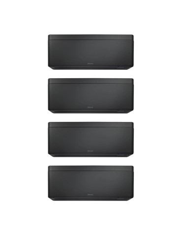 мултисплит климатик Daikin Stylish cu четири тела вътрешни, три de 5000 BTU и едно de 9000 BTU черни, 3xCTXA15CB-FTXA25CB-4MXM68A, 5 години Гаранция, ефект Коанда, сензор de присъствие, Flash Streamer, филтри сребърни йони