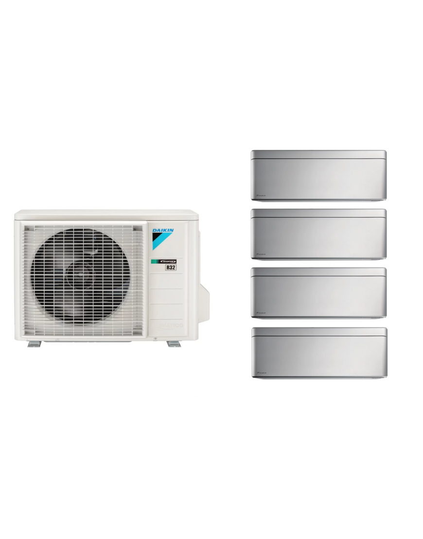 Aparat de aer condiționat multisplit Daikin Stylish cu patru unități interne, trei 5000 și una de 12000 BTU Silver - garanție 60 luni