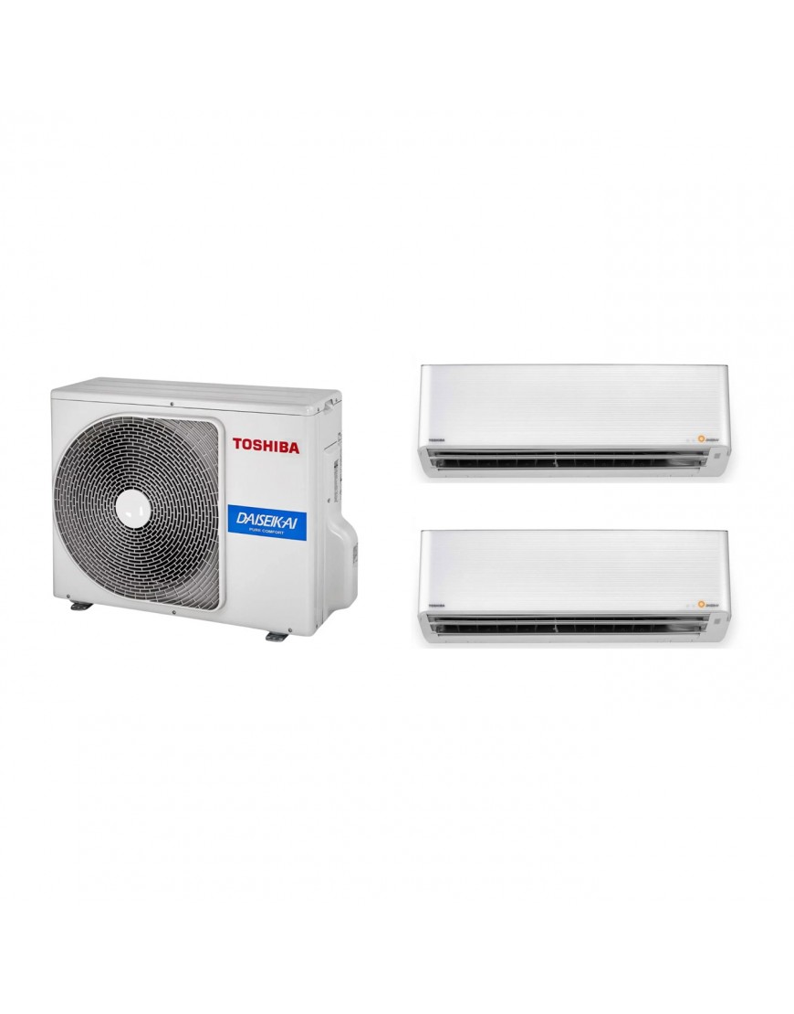 Aparat de aer condiționat multisplit TOSHIBA cu două unități interne DAISEIKAI 9000 și 12000 BTU
