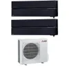 мултисплит климатик Mitsubishi Electric Kirigamine Deluxe cu две тела вътрешни 9000 BTU Onyx Black, MXZ-2F42VF3-2*MSZ-LN25VGB, Гаранция 60 месеца, сензор 3D i-see, Plasma Quad плюс