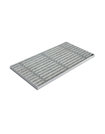Ștergător de picioare încastrabil ACO Self Vario, cu ramă din aluminiu и grătar insertie textila, gri, 600x400x30mm