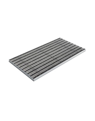 Ștergător de picioare încastrabil ACO Self Vario, cu ramă din aluminiu și grătar benzi textile si profile perie, 750x500x30mm