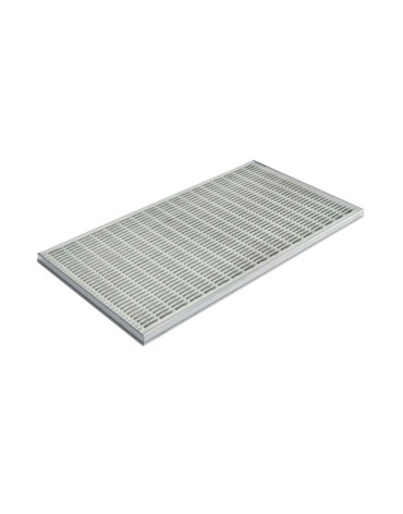 Ștergător de picioare încastrabil ACO Self Vario, cu ramă din aluminiu și grătar profilat longitudinal, 1000x500x30mm