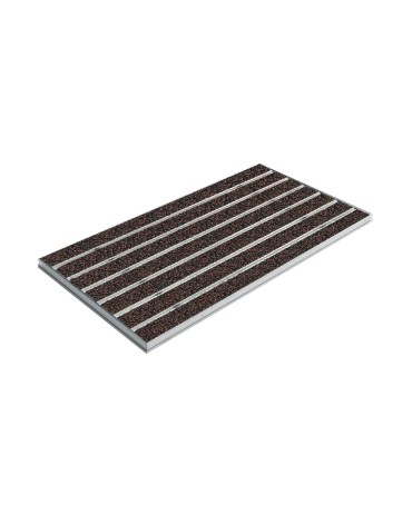 Ștergător de picioare încastrabil ACO Self Vario, cu ramă din aluminiu și grătar insertie textila pentru exterior, maro, 1000x500x30mm
