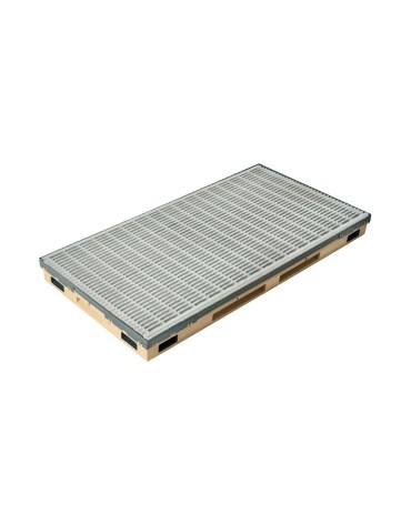 Ștergător de picioare încastrabil ACO Vario 2.0 Hybrid, cu tavă din beton cu polimeri и grătar profilat longitudinal, 1000x500x80mm