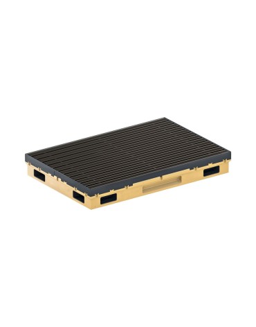 Ștergător de picioare încastrabil ACO Vario 2.0 Hybrid, cu tavă din beton cu polimeri и grătar cu inserție de cauciuc, antracit, 1000x500x80mm