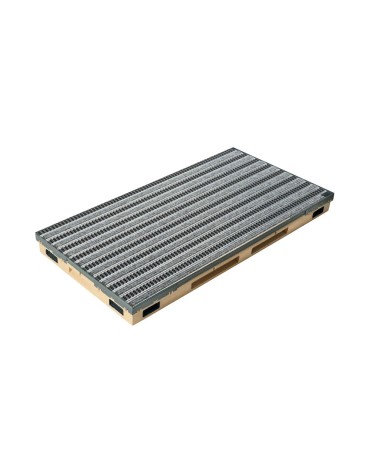 Ștergător de picioare încastrabil ACO Vario 2.0 Hybrid, cu tavă din beton cu polimeri и grătar benzi textile и cauciucate, 1000x500x80mm
