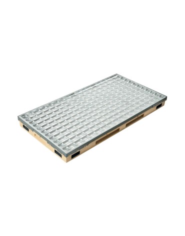 Ștergător de picioare încastrabil ACO Vario 2.0 Hybrid, cu tavă din beton cu polimeri и grătar rețea V, 750x500x80mm
