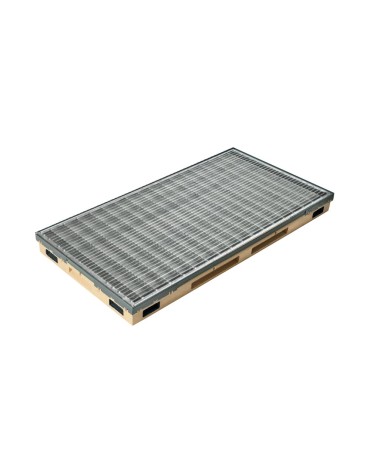 Ștergător de picioare încastrabil ACO Vario 2.0 Hybrid, cu tavă din beton cu polimeri и grătar rețea око 30/10, 600x400x80mm