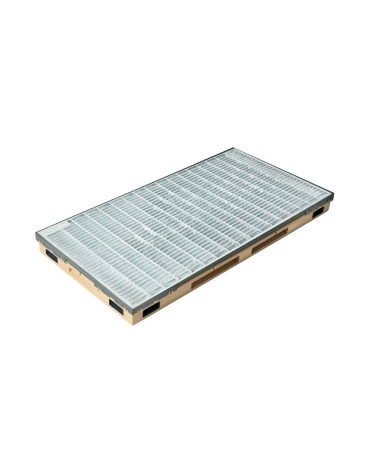 Ștergător de picioare încastrabil ACO Vario 2.0 Hybrid, cu tavă din beton cu polimeri и grătar rețea око 30/10, B125, 600x400x80mm