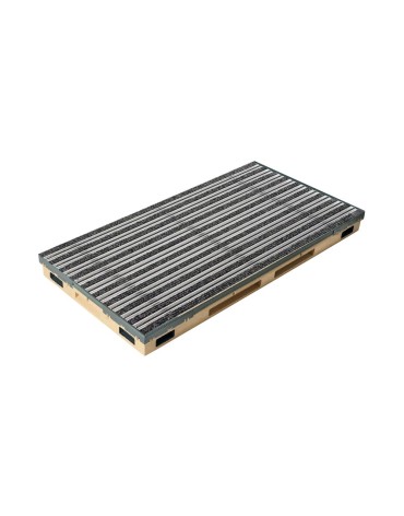 Ștergător de picioare încastrabil ACO Vario 2.0 Hybrid, cu tavă din beton cu polimeri и grătar benzi textile и profile perie, 600x400x80mm