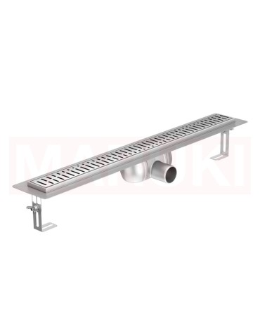 Rigola de dus din inox ACO ShowerDrain C cu flansa orizontala, gratar Wave, дължина 785mm, h=92mm