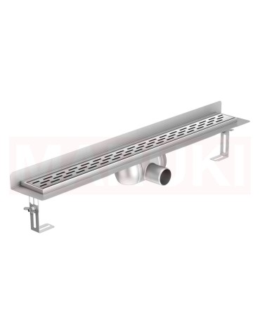 Rigola de dus din inox ACO ShowerDrain C cu flansa perete, gratar Slot, дължина 585mm, h=92mm