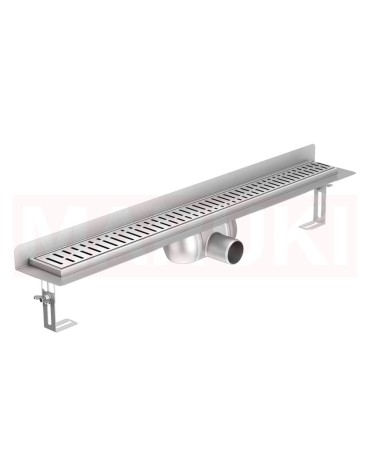 Rigola de dus din inox ACO ShowerDrain C cu flansa perete, gratar Wave, дължина 1085mm, h=92mm