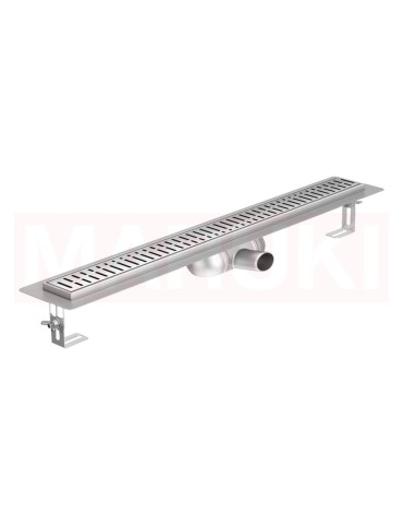 Rigola de dus din inox ACO ShowerDrain C cu flansa orizontala, gratar Wave, дължина 585mm, h=69mm