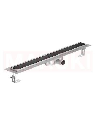 Rigola de dus din inox ACO ShowerDrain C cu flansa orizontala, gratar Tile, дължина 585mm, h=69mm