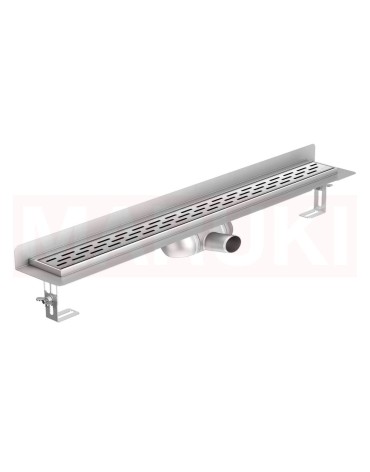 Rigola de dus din inox ACO ShowerDrain C cu flansa perete, gratar Slot, дължина 585mm, h=69mm