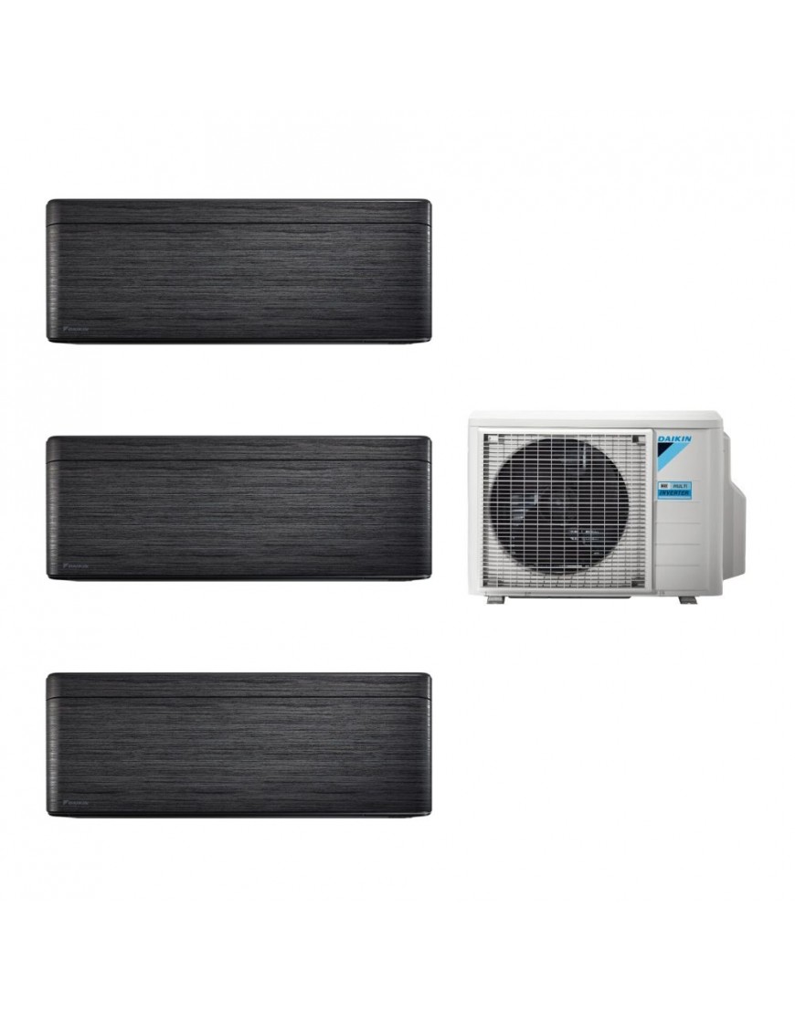 Daikin Стилен мултисплит климатик с две вътрешни тела 9000 и едно 12000 BTU Blackwood