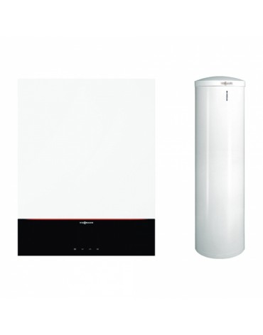 Пакет кондензационен котел с 3,5" дигитален дисплей Viessmann Vitodens 200-W 25kW с моновалентен котел Vitocell 200 литра 