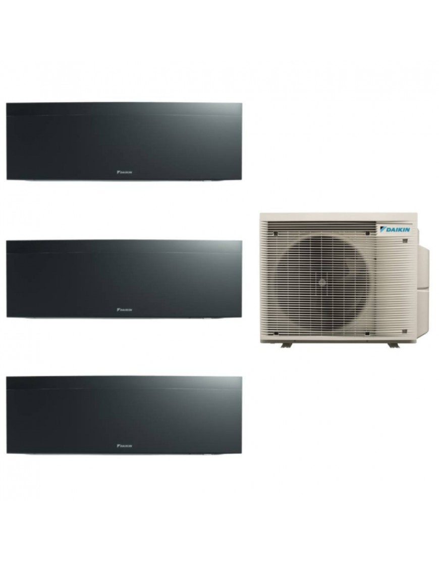Мултисплит климатик Daikin EMURA с две вътрешни тела 7000 и едно 12000 BTU Черен