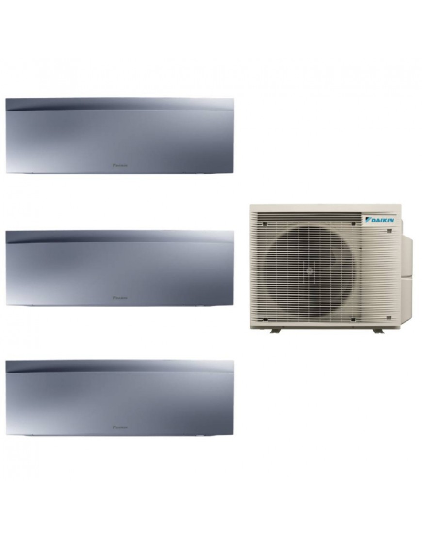 Мултисплит климатик Daikin EMURA с две вътрешни тела 7000 и едно 12000 BTU Silver