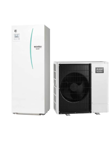 термопомпа Aer Apa Mitsubishi Electric Zubadan ECODAN PUZ-SHWM80VAA / ERST20F-VM2E 8 kW 220V бойлер ACM, Гаранция 60 месеца