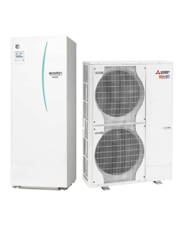 термопомпа Aer Apa Mitsubishi Electric Zubadan ECODAN PUHZ-SHW112VHA / ERST20C-VM2D 11.2 kW 220V бойлер ACM, Гаранция 60 месеца