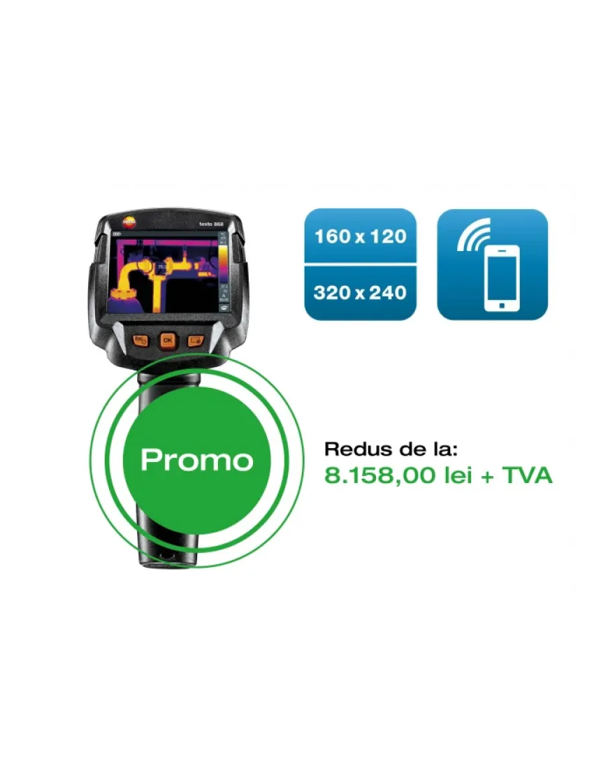 Testo 868s - Cameră de termoviziune cu aplicație pentru mobil 