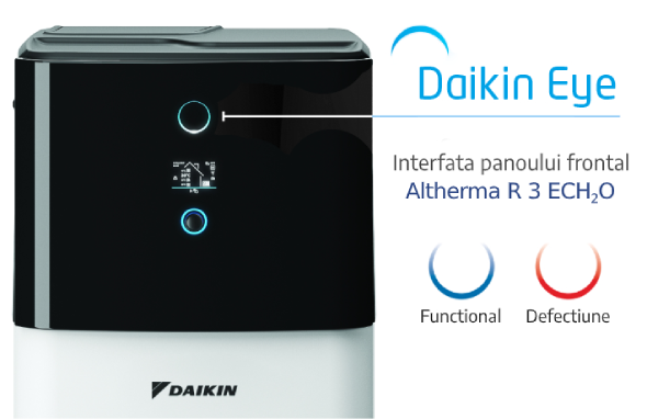 Panou Daikin Eye pe unitatea Altherma ECH2O EBSH 14 kW
