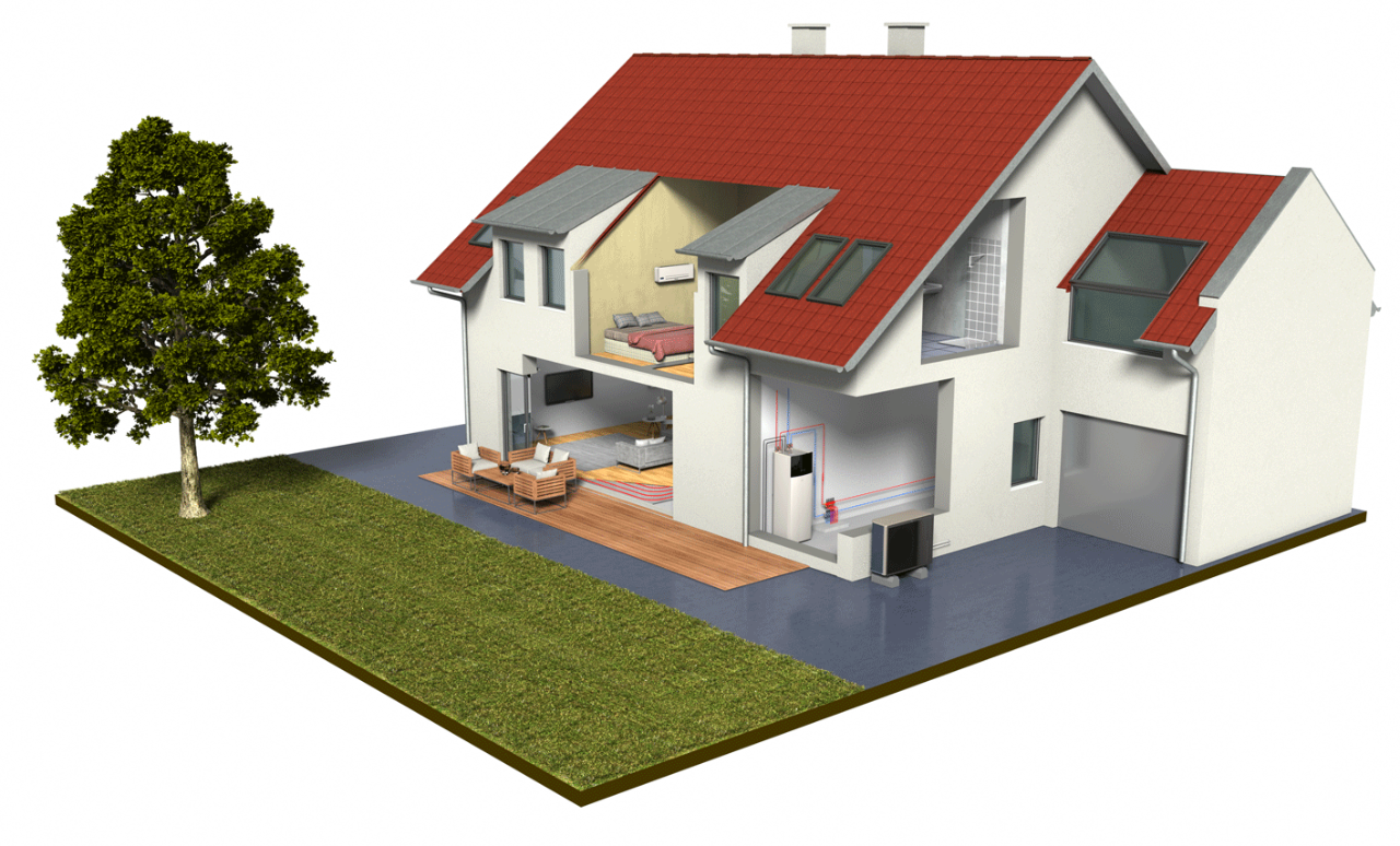 Sistem pompă de căldură Daikin Altherma 3 H MT W simulare aplicație rezidențială